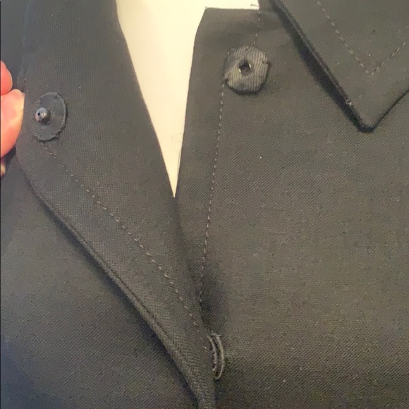 PRADA WOOL COAT BLACK SIZE 44 SNAPPED CLOSURE - Picture 8 of 15